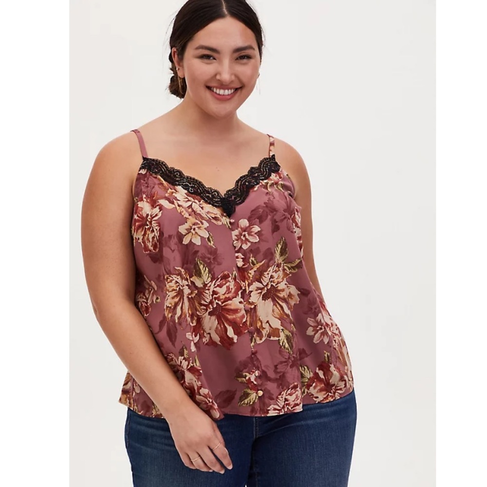 NWT Floral & Lace Button Cami
